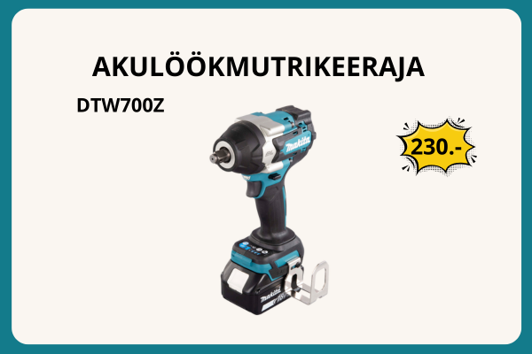 Soodsalt Makita akulöökmutrikeeraja DTW700Z Nukitsa tööriistakeskuses