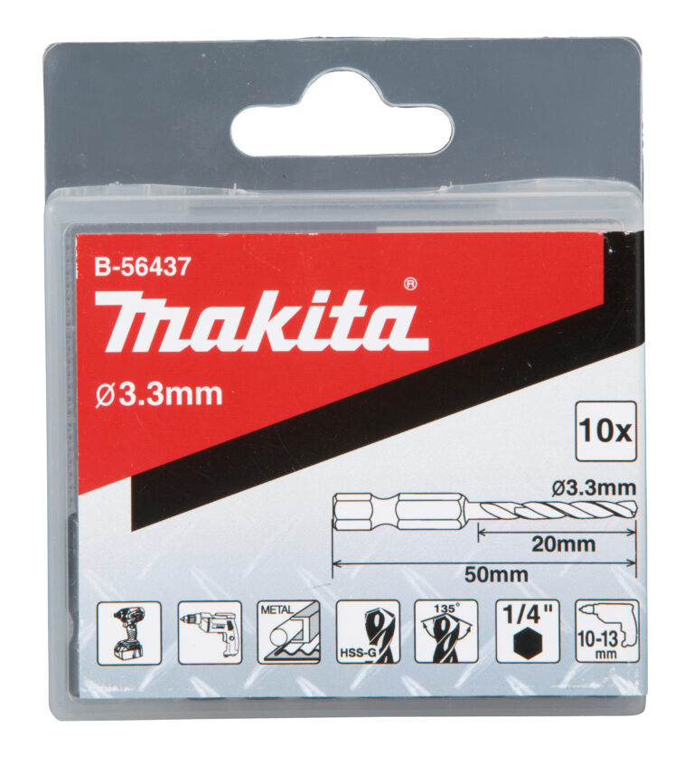 HSS METALLIPUUR HSS-G 3,3x50MM, 1/4". (10tk.)