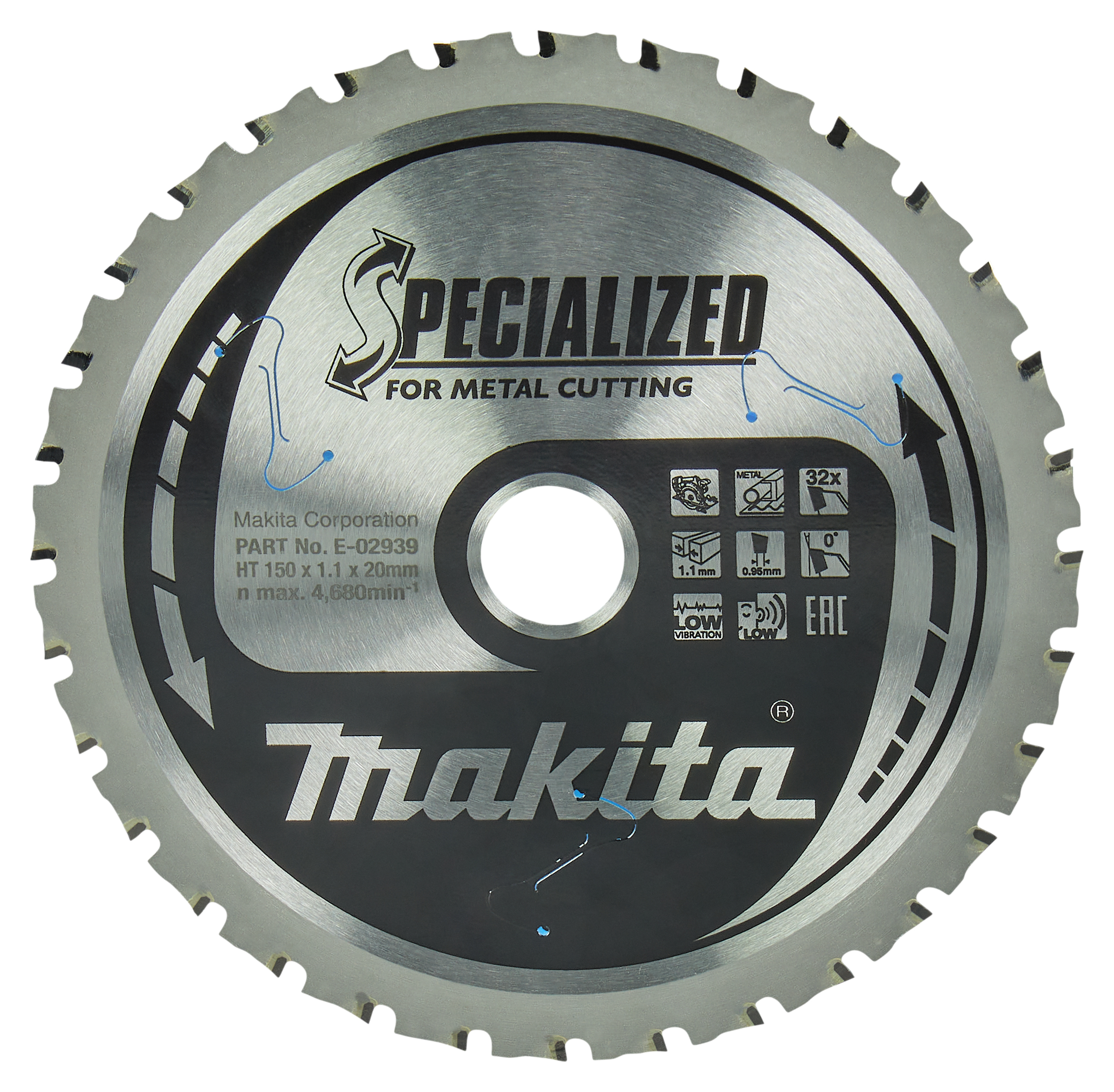 T.C.T saeketas 150X1.1X20mm 0° T32 E-02939 T.C.T saeketas 150X1.1X20mm 0° T32 E-02939